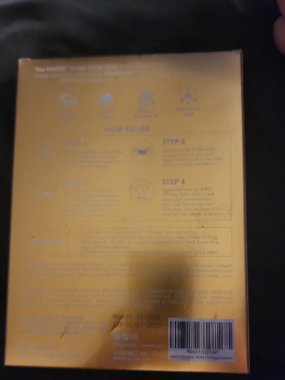 MAREE Chin Lifting Mask 24K Gold & Collagen! FIRM YOUR NECK! 5 PACK!